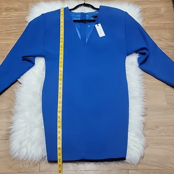 Karen Millen | Compact Stretch Sleeve V Neck Pencil Dress - Picture 9 of 13